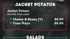 Breakfast, Jacket Potatos And Salad