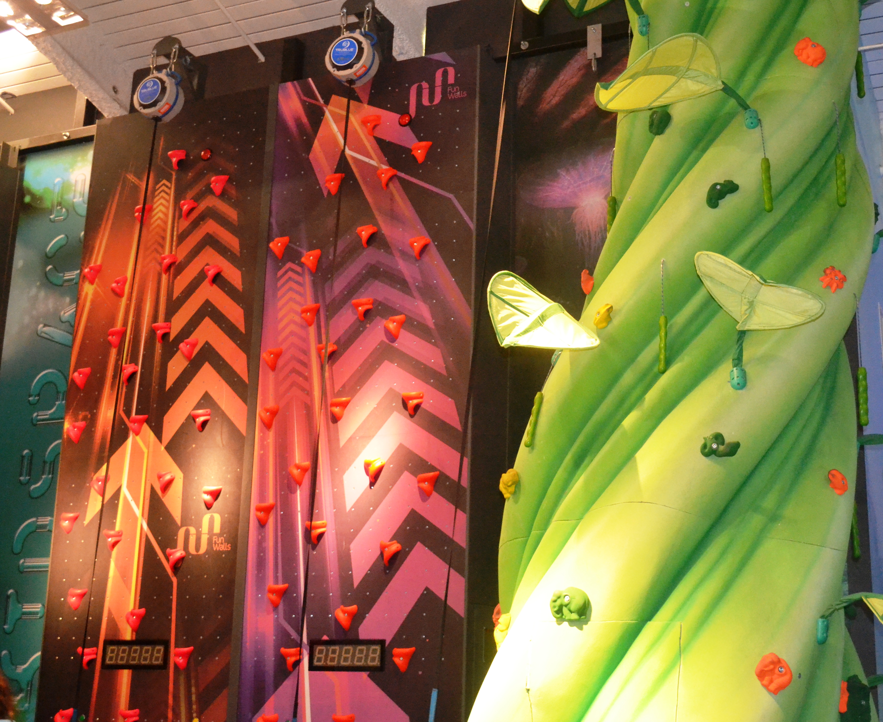 Kids climbing interactive Fun Walls climbing wall at Kidspace Romford indoor play centre